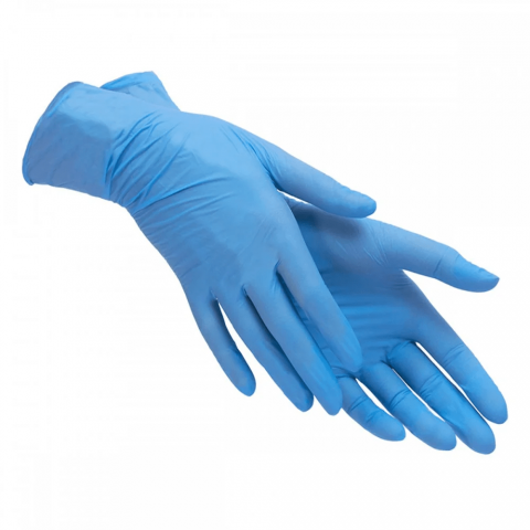 Rękawiczki nitrylowe Mercator Nitrylex Basic bezpudrowe S (100 szt. op.), niebieskie