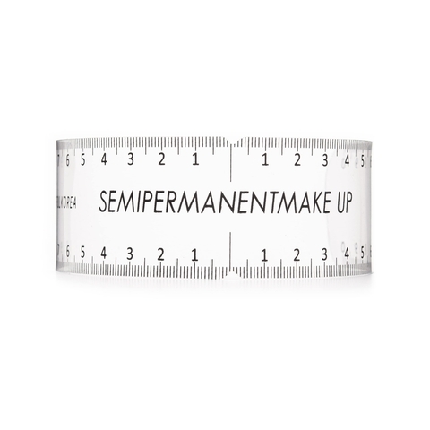 Semipermanent reusable eyebrow symmetry ruler