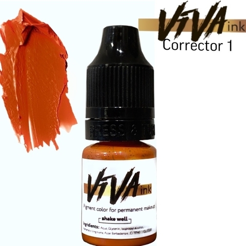 Permanent make-up pigment Viva Corrector 1 Orange, 6 ml