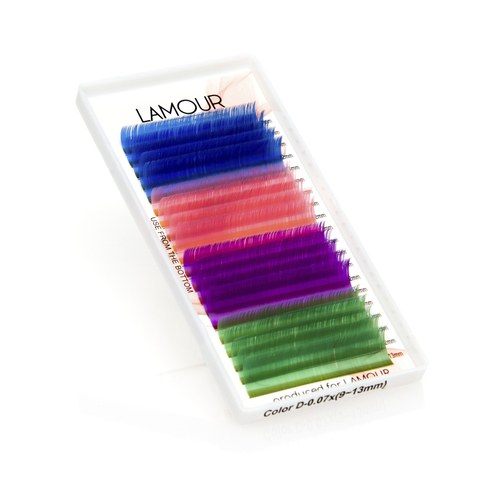Rzęsy kolorowe Lamour (4 kolory) D/0.07/9-13mm