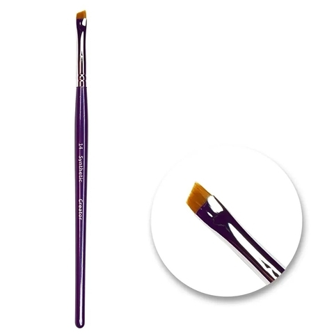 Кисточка для бровей Creator Synthetic № 14 скошенная, фиолетовая ручка
