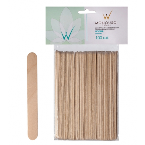 ItalWax wooden depilation spatulas 19x150 mm (100 pcs. op.)