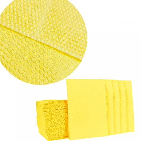 Салфетки водонепроницаемые Panni Mlada™ трехслойные 33х41см (50 шт/пач) из ламинированной бумаги, желтые
