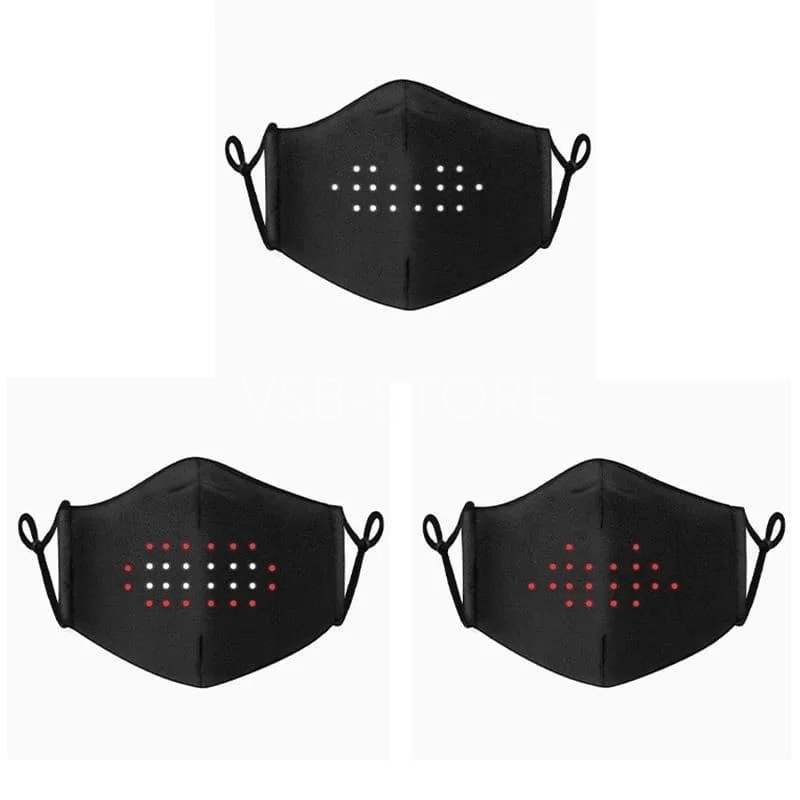 Maska LED z funkcją rozpoznawania głosu, czarna
