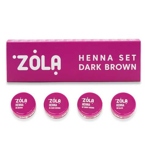 Набір хни Zola Henna Set 2,5г*4шт, dark brown