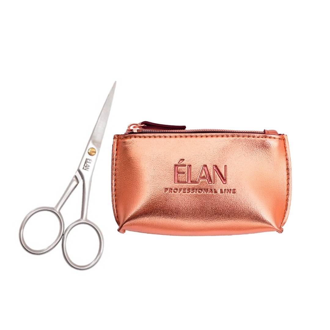 Elan Silver uzacu šķēres ar Elan Rose Gold futrālīti