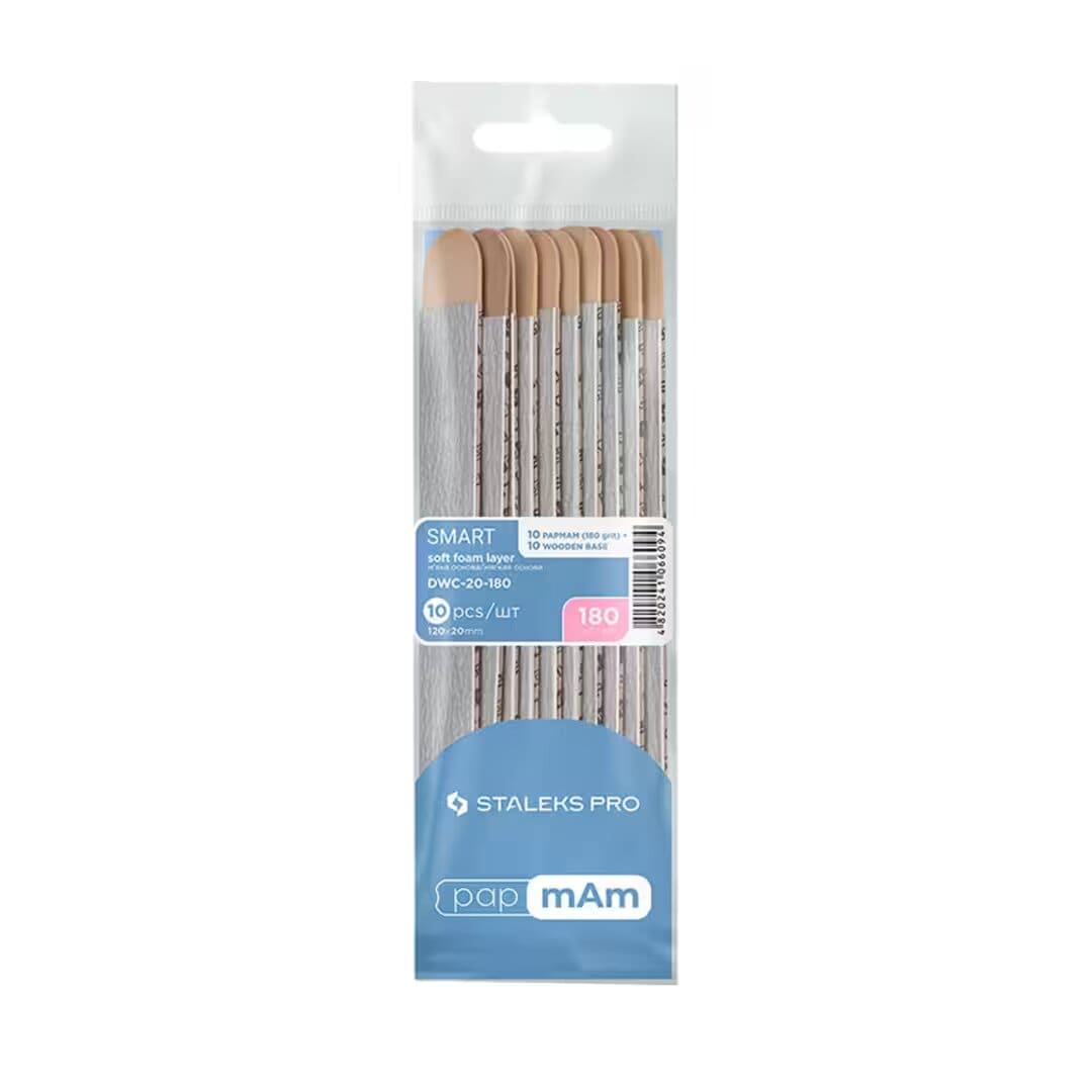 Replacement pads (soft base) for STALEX SMART 20 180 grit straight file (wood base) (10 pcs/pack)