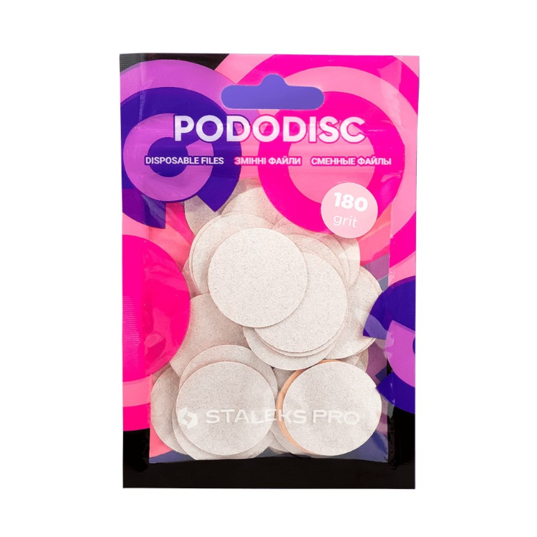 Replacement pads whiteе STALEKS PRO PODODISC L 180 grit (50 pcs)