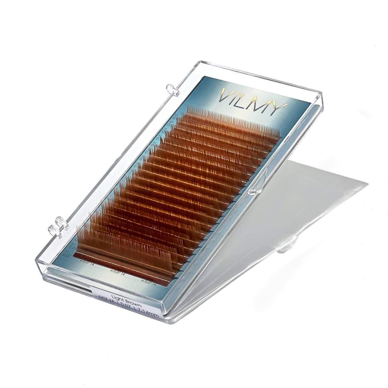 Vilmy Viya eyelashes light brown 20 strips Mix C, 0.07, 8-14 mm