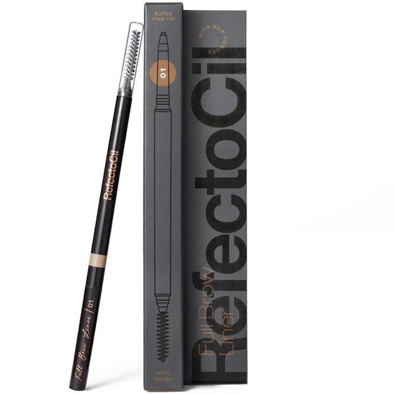 Automatinis antakių pieštukas su šepetėliu &quot;RefectoCil Full Brow Liner 01&quot;, šviesiai rudos spalvos