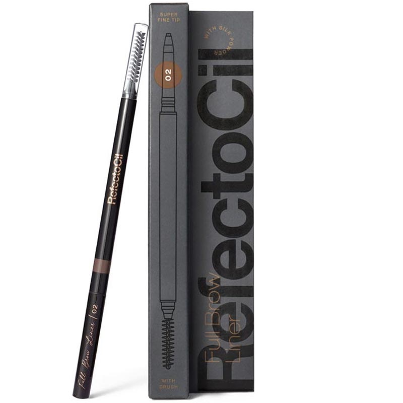 Automatinis antakių pieštukas su šepetėliu &quot;RefectoCil Full Brow Liner 02&quot;, vidutiniškai rudos spalvos