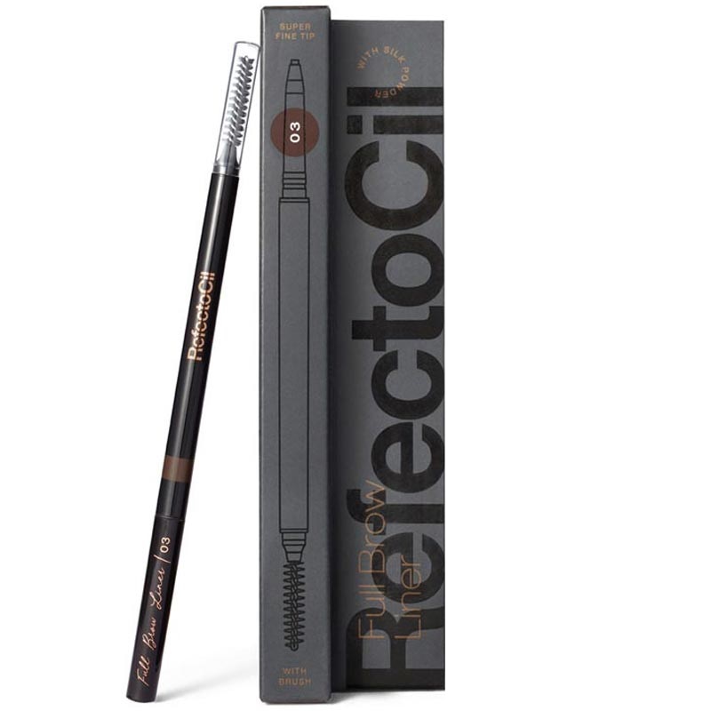 Automatinis antakių pieštukas su šepetėliu &quot;RefectoCil Full Brow Liner 03&quot;, tamsiai rudas