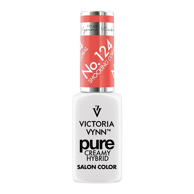 Victoria Vynn Pure Creamy hübriidlakk 124 Shocking Coral, 8 ml