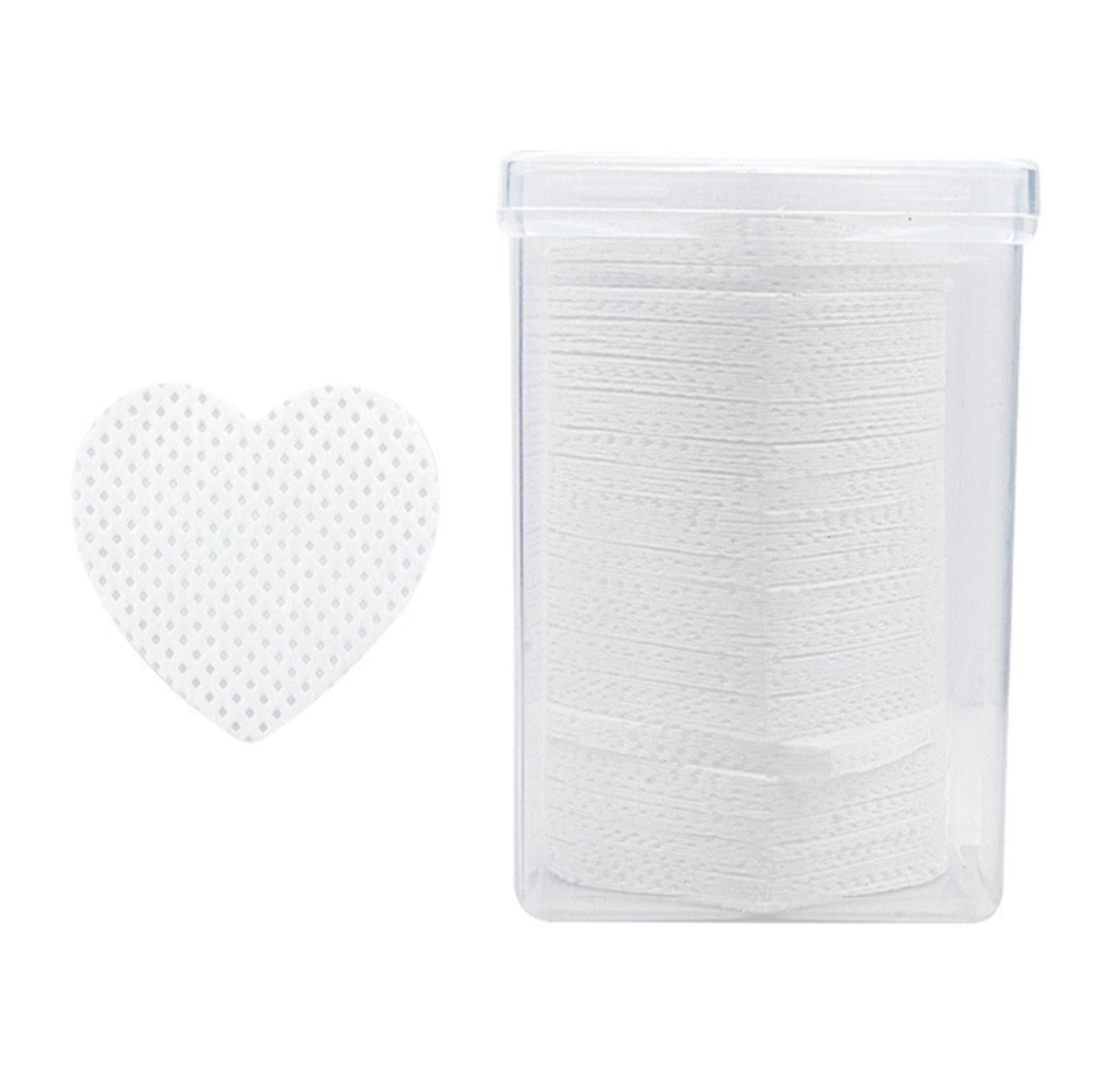 Perforated dustless nail art swabs in box (200 pcs. op.) heart, white