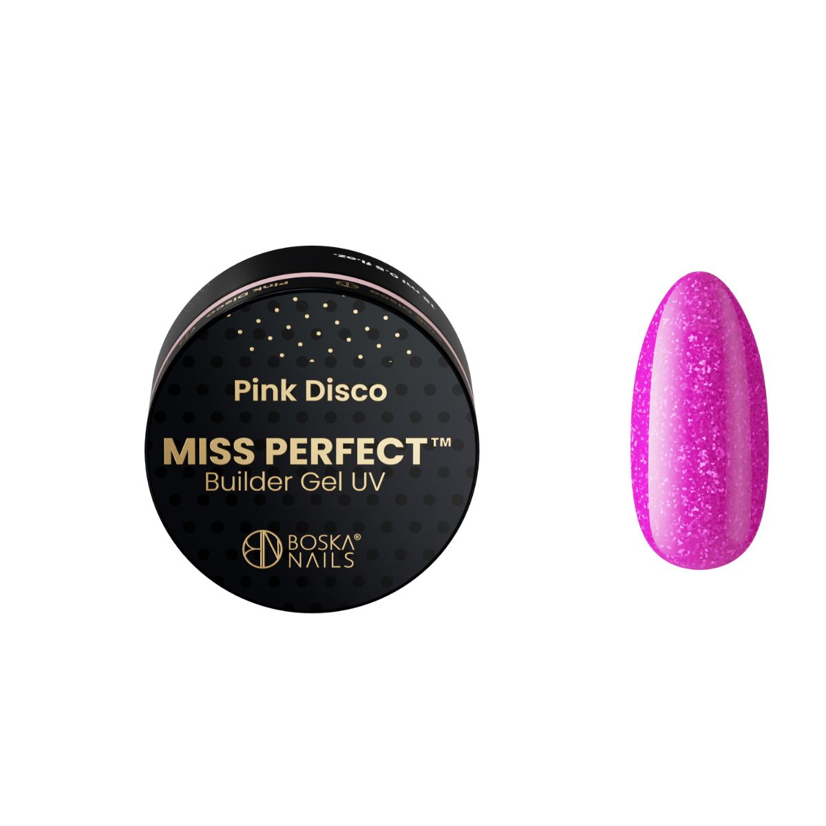 Boska Nails Miss Perfect Pink Disco Builder Gel, 50 ml