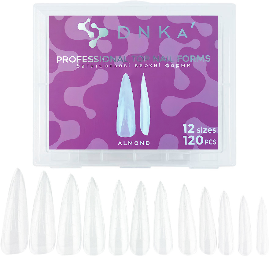 Szablon do przedłużania paznokci DNKa Reusable Upper Nail Forms Almond (120 szt. op.)