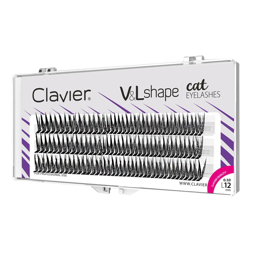 Ресницы-пучки для макияжа Clavier Cat Eye V&amp;L Shape L, 12 мм