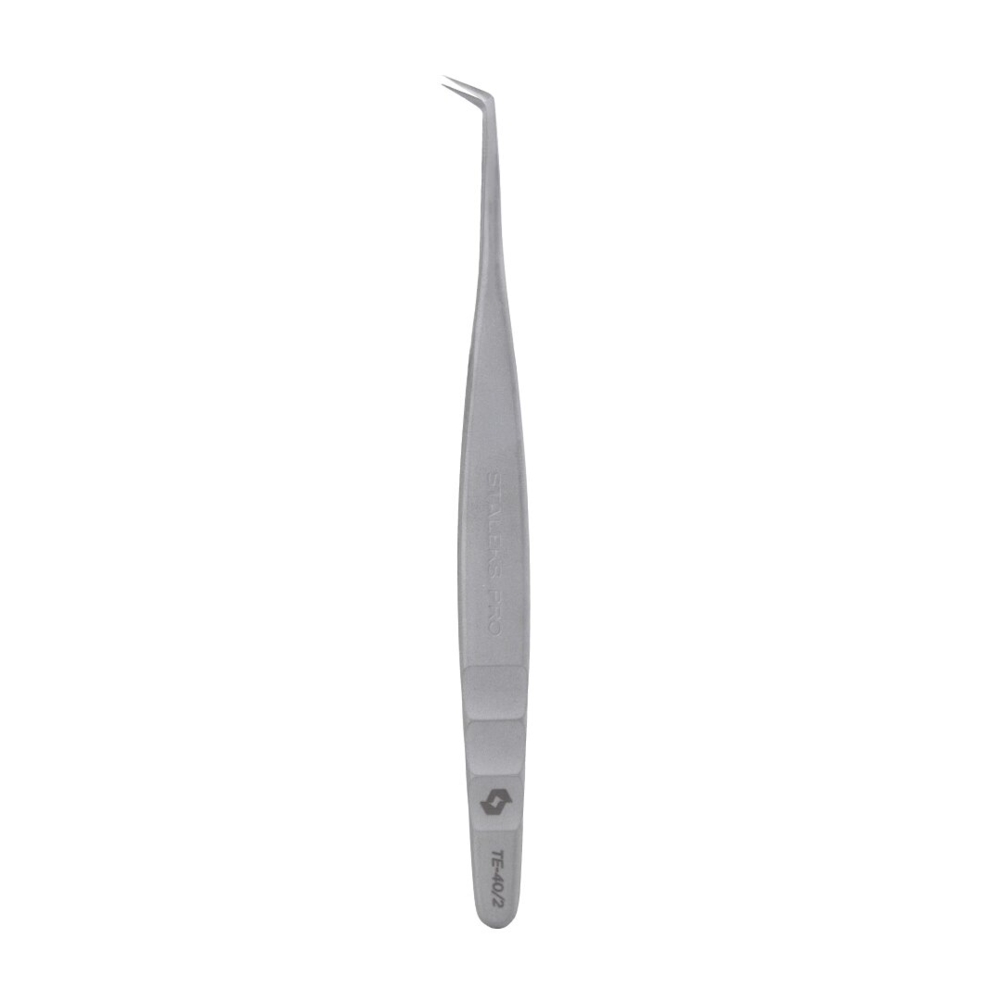 Professional eyelash tweezers Staleks EXPERT 40 TYPE 2 (L-shaped, 50&#039;)