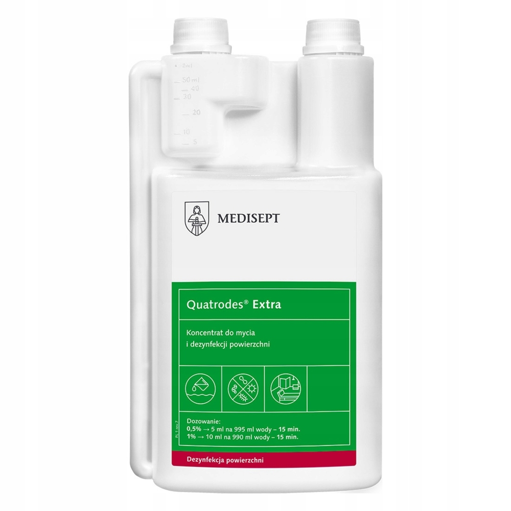 Kontsentraat pindade puhastamiseks ja desinfitseerimiseks Medisept Quatrodes Extra, 1 l