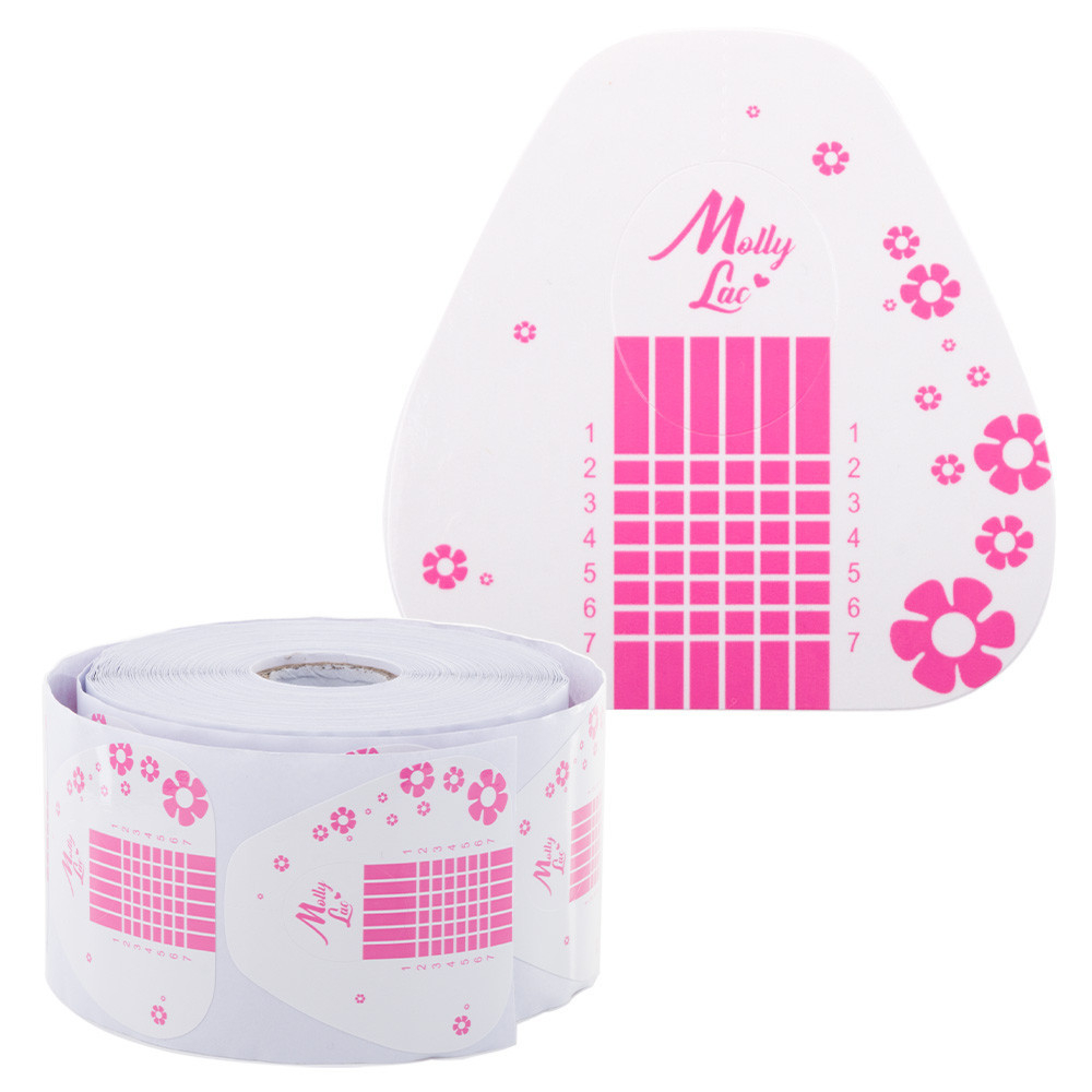 Nail form templates perfect salon line MollyLac almond (500 pcs. op.), powder pink