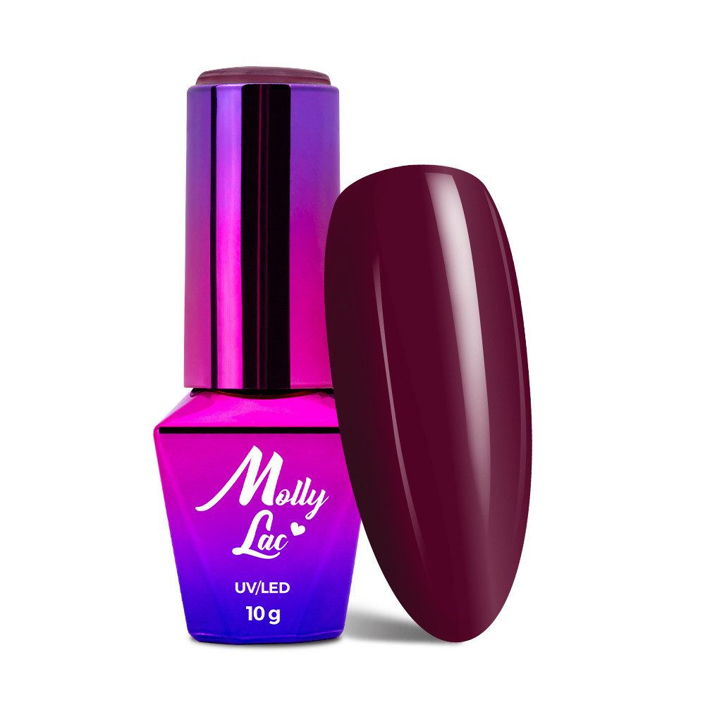 Гель-лак MollyLac Hearts &amp; Kisses Red Wine №190, 10 г