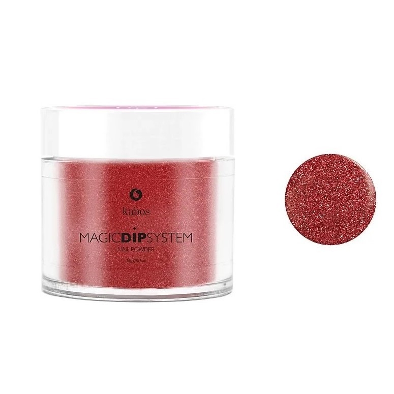 Proszek do manicure tytanowego Kabos Magic Dip System nr 13 Red Shimmer, 20 g