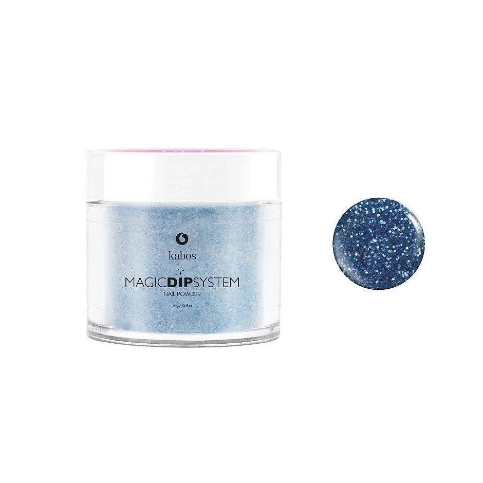 Kabos Magic Dip System Titan Maniküre-Puder Nr. 23 Blue Sparkles, 20 g