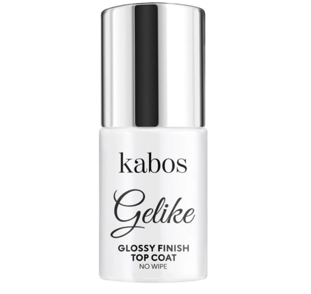 Top hybrydowy bez lepkiej warstwy Kabos Gelike Glossy Finish Top Coat No Wipe, 8 ml