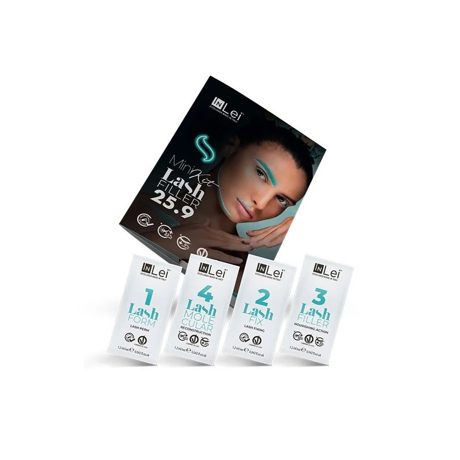 Zestaw mini do laminacji rzęs InLei Lash Filler Kit nr 1,2,3,4 saszetka 4* 1.2 ml