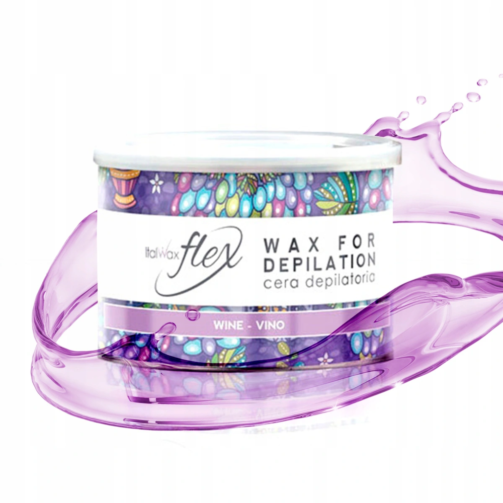 ItalWax Flex depilation wax in a 400 ml can, raspberry