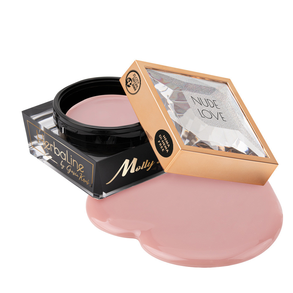 MollyLac Hema/di-Hema freies Nagelaufbau-Gel Nude Love von Gosia Kruś, 50 g