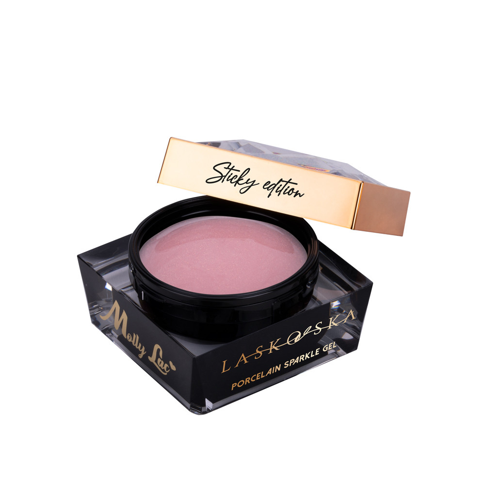 Гель моделюючий MollyLac Edition Laskovska Porcelain Sparkle Gel Sticky Natural Pink, 15 г