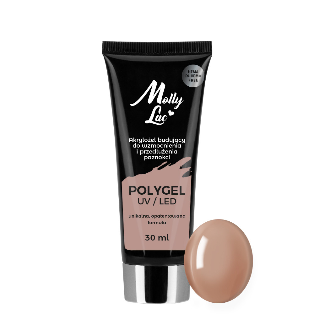 Akrylożel budujący MollyLac Light Brown Hema/di-Hema free nr 23, 30 ml