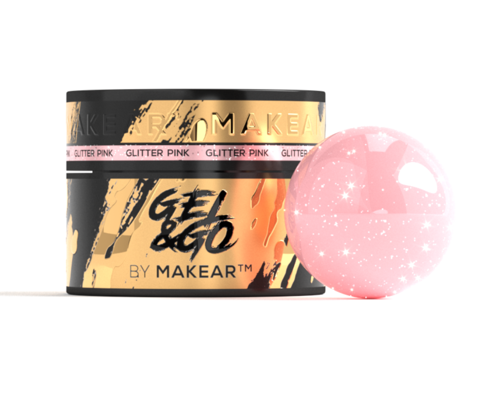 &quot;Makear Gel&amp;Go&quot; statybinis gelis GG22 Glitter Pink, 50 ml