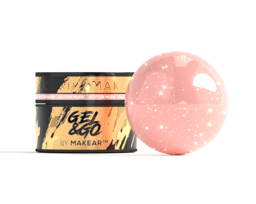 Гель моделюючий Makear Gel&amp;Go GG26 Glitter Nude, 15 мл