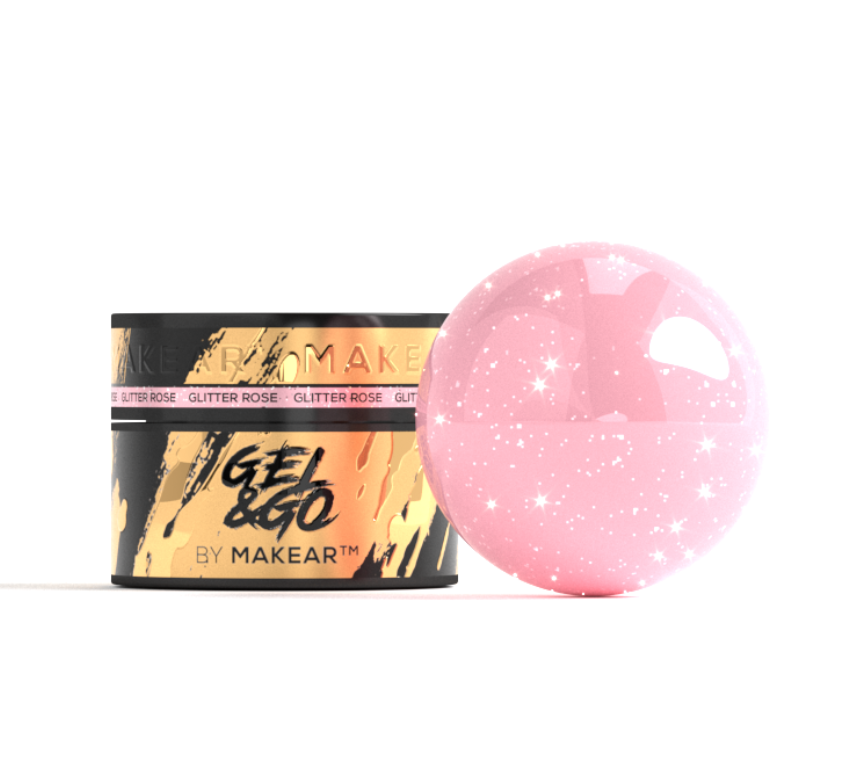 Гель моделирующий Makear Gel&amp;Go GG23 Glitter Rose, 15 мл