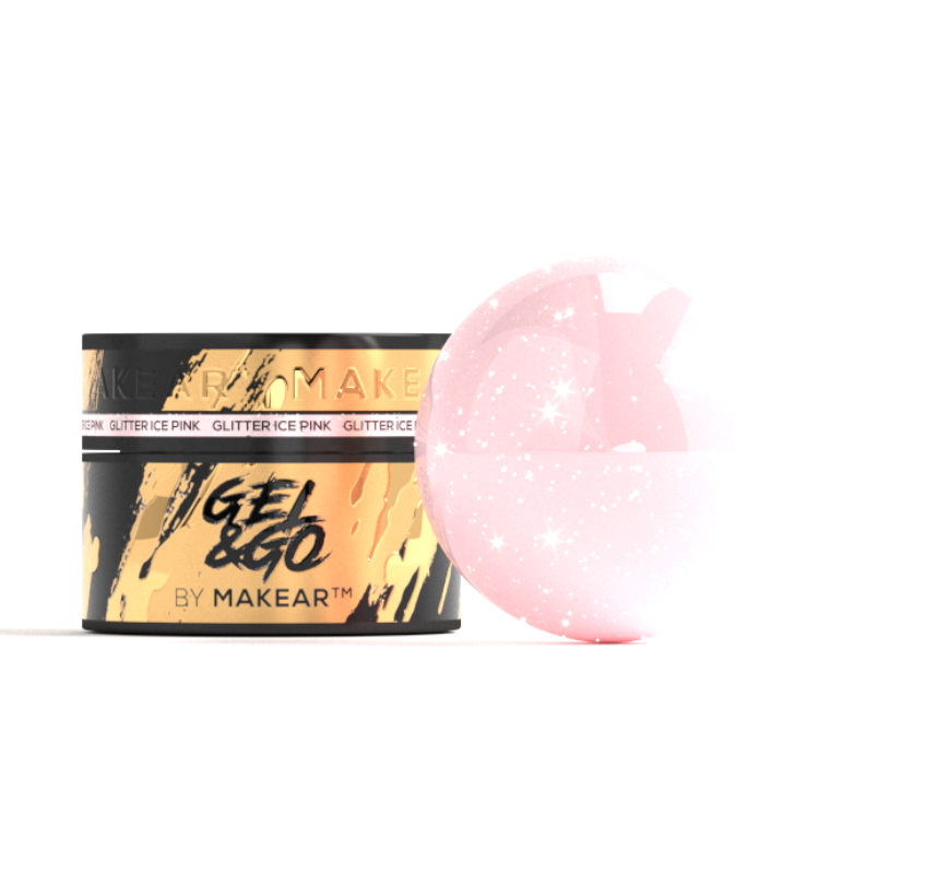 Гель моделюючий Makear Gel&amp;Go GG21 Glitter Ice Pink, 15 мл