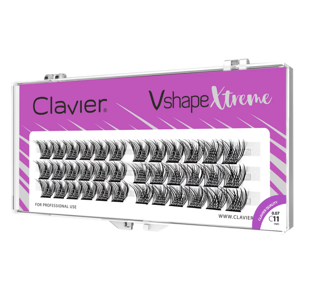 Ресницы Clavier Vshape Xtreme C 0.07, 11 мм