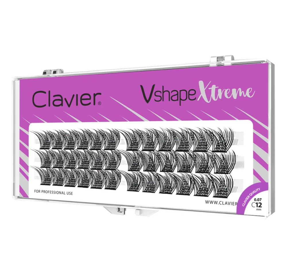 Вії Clavier Vshape Xtreme C 0.07, 12 мм