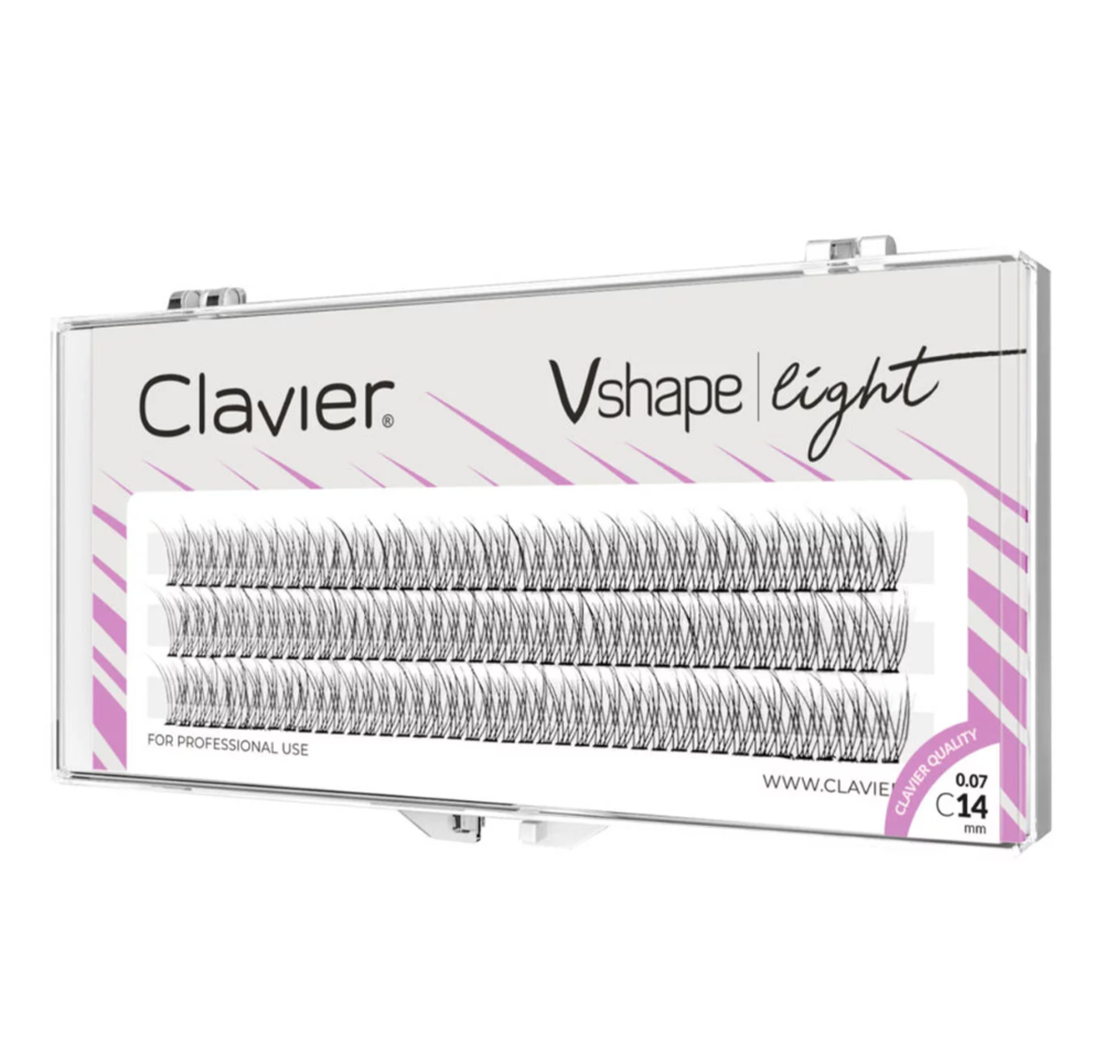 Вії Clavier Vshape light C 0.07, 14 мм