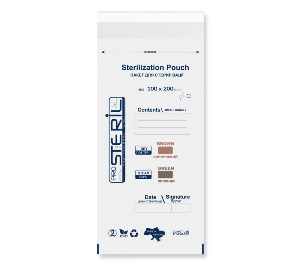 ProSteril sterilisation pouches 100*200 (100 pcs. op.), white kraft