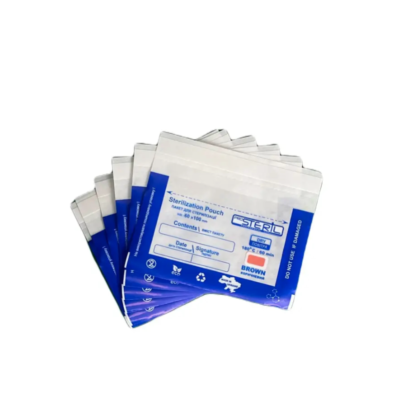 ProSteril 60*100 sterilisation pouches (100 per pack), white kraft mix