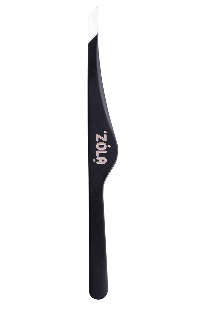 Zola Black Professional Eyebrow Tweezers, Slanted