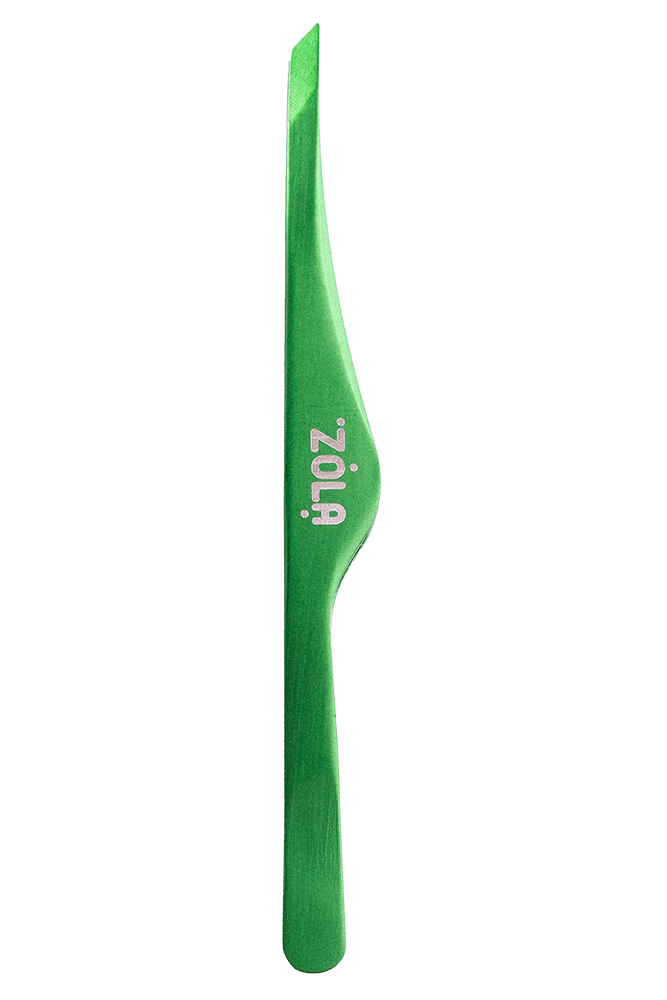 Zola Green Professional Eyebrow Tweezers, Slanted