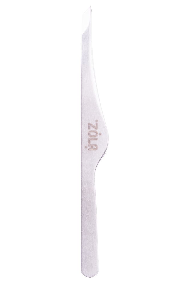 Zola Professional Silver Eyebrow Tweezers, Slanted