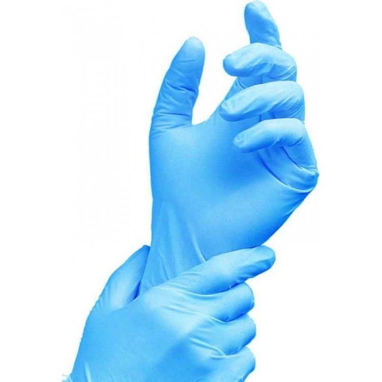 Rękawiczki nitrylowe MERCATOR Nitrylex Basic bezpudrowe XS, (100 szt./op.), niebieskie