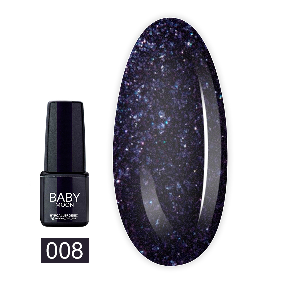 Lakier hybrydowy Baby Moon Midnight Nr08, 6 ml