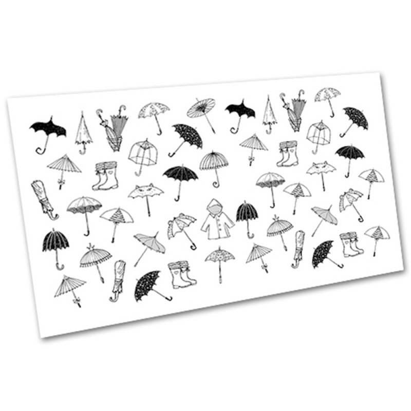 Nailart-Sticker Nr684 Rain, schwarz