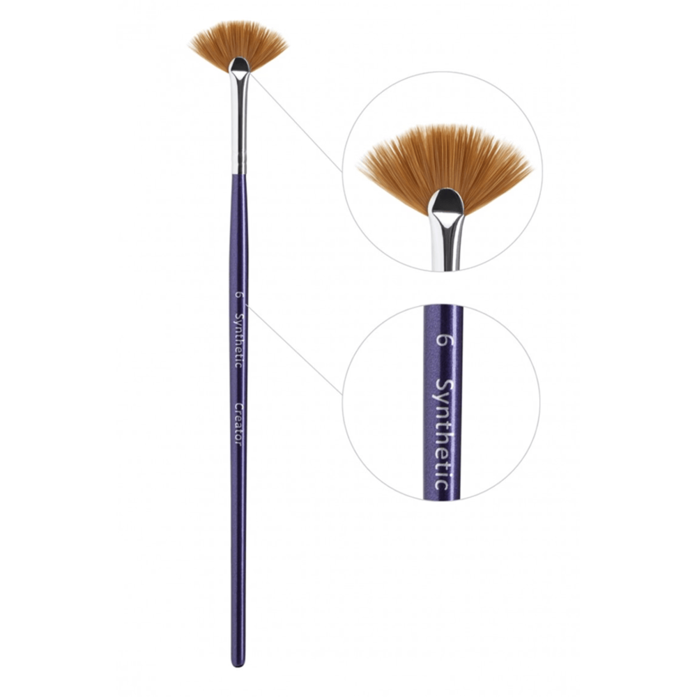 Creator Synthetic eyelash brush no. 06 fan, purple handle