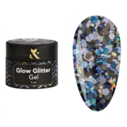Lakier hybrydowy F.O.X Glow Glitter №008, 5 ml